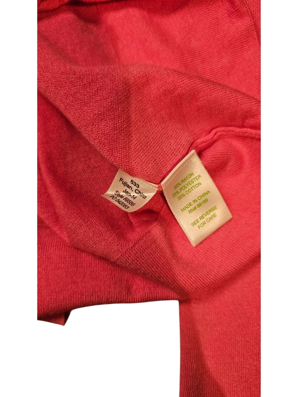 Lilly Pulitzer Coral Pink Lightweight Button Front Cardigan Large - Picture 6 of 7